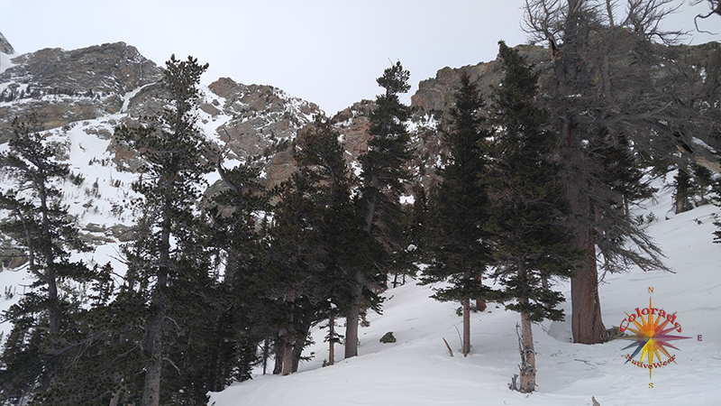 Emerald Lake Snowshoeing RMNP Photo Essay Three Trail follows Tyndall Gorge up to Emerald Lake, with views of Flattop Mountain in the background