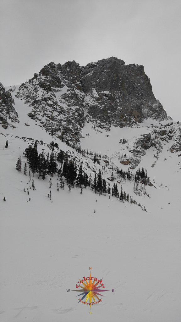 Emerald Lake Snowshoeing RMNP Photo Essay Three Trail follows Tyndall Gorge up to Emerald Lake, with views of Flattop Mountain in the background