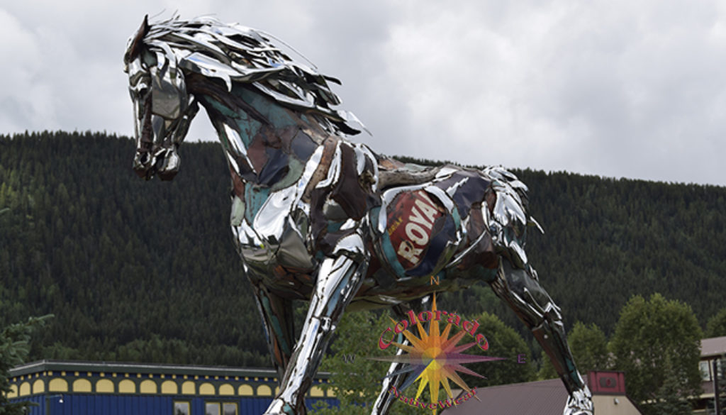 Artistic Recycled Metal Horse in downtown Crested Butte, Colorado