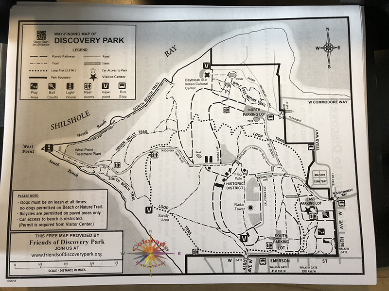 Discovery Park is the Largest Park in Seattle pick up a trail map, talked with the very courteous visitor center employee about the park, Lighthouse and Fort Lawton