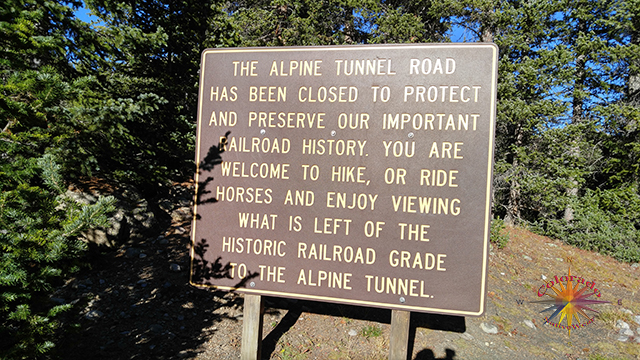 Alpine Tunnel Trail Head in the San Isabel National Forest takes you up the old railroad bed to the collapsed tunnel 