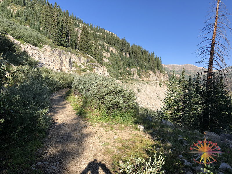 Hiking up the trail, the vista's of Tunnel Gulch open, heading in towards tunnel Lake in the San Isabel National Forest, Colorado