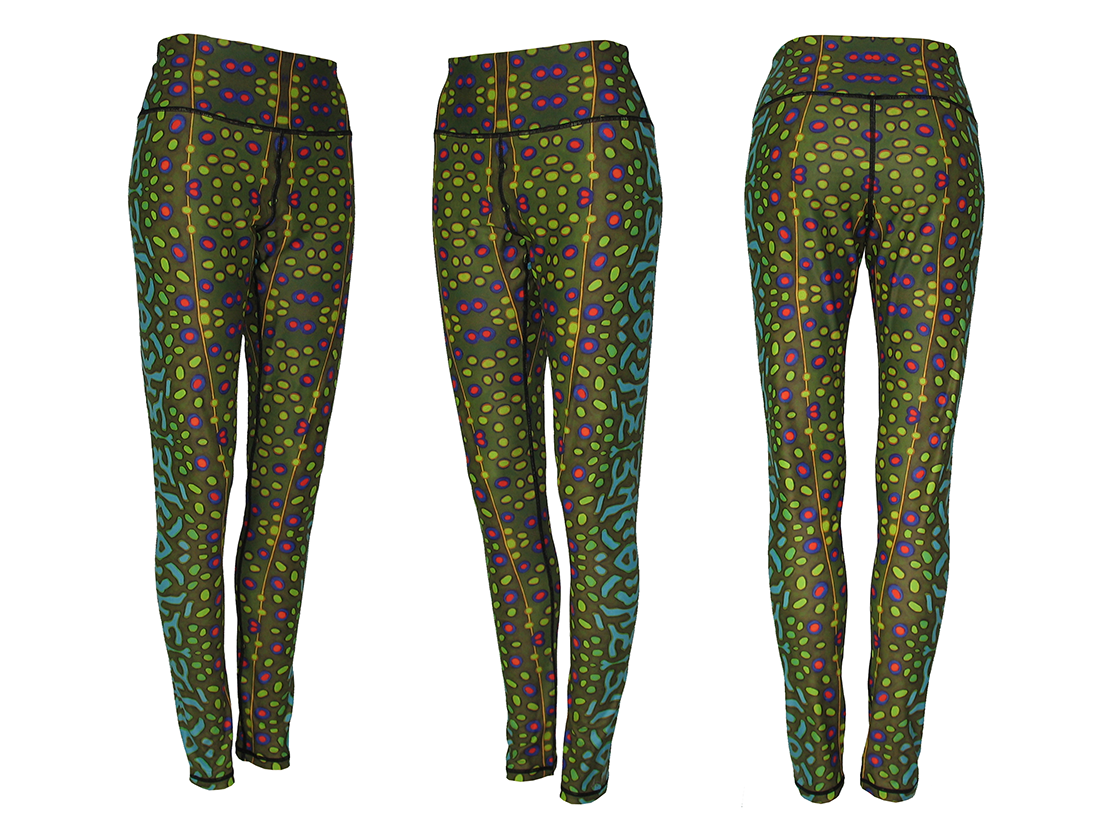 Brook Trout Sport Yoga Trail Running Patterned Leggings Pants