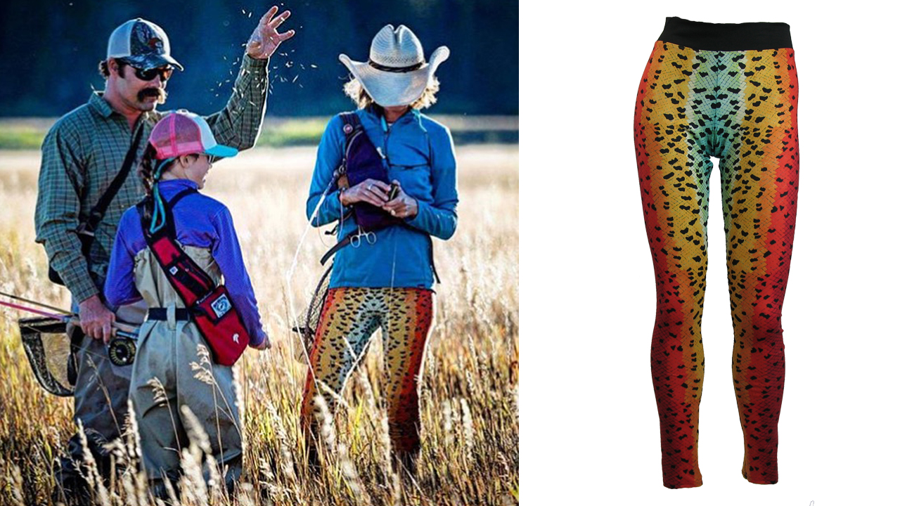 Rainbow2 Trout Fish Print Patterned All Sport Leggings