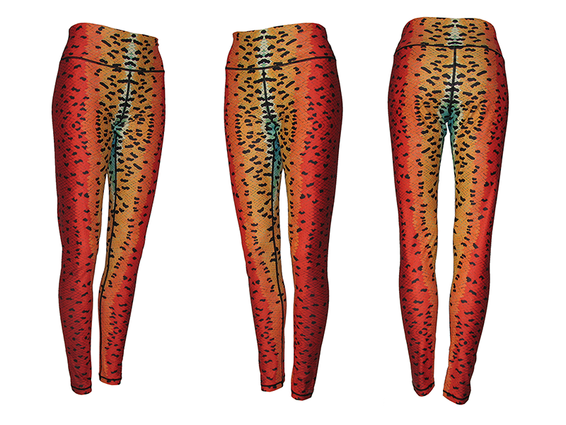 Rainbow Trout Patterned Leggings Yoga Pants Trail of Highways