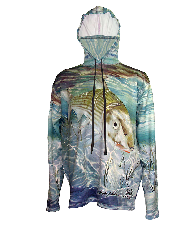 Bonefish SunPro Hoodie, offers great protection, while looking good on the flats with your reel singing the song of the running freight train of a fish, screams across the flats.