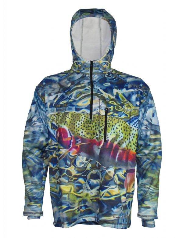 Tranquility 1/4-Zip FlexFleece Fish Adventure Hoodie is watch rainbow trout rise in a pool or back eddy can make one's day