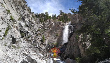 Agnes Vaille Falls cascades off the back side of Mount Princeton, into a narrow canyon