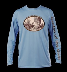 Balance Rock, Garden of the Gods Performance Tech Shirt by Colorado Native wear is perfect for Running, Biking or Hiking