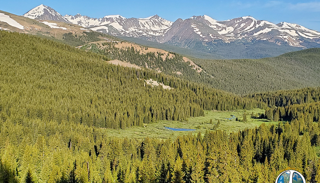 View of Ski Runs at Breckenridge Colorado and the valley in the foreground below
