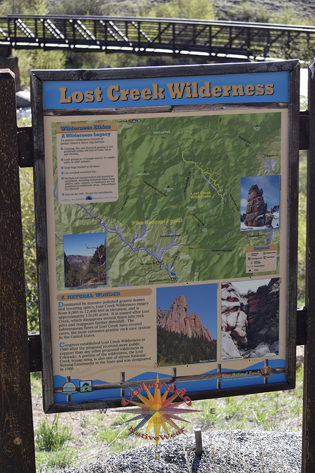 Other informative sigh here describes Lost Creek Wilderness showing Ute Creek Trail, If you don't have a map with you, use your phone to create one as you begin your hike in Lost Creek Wilderness