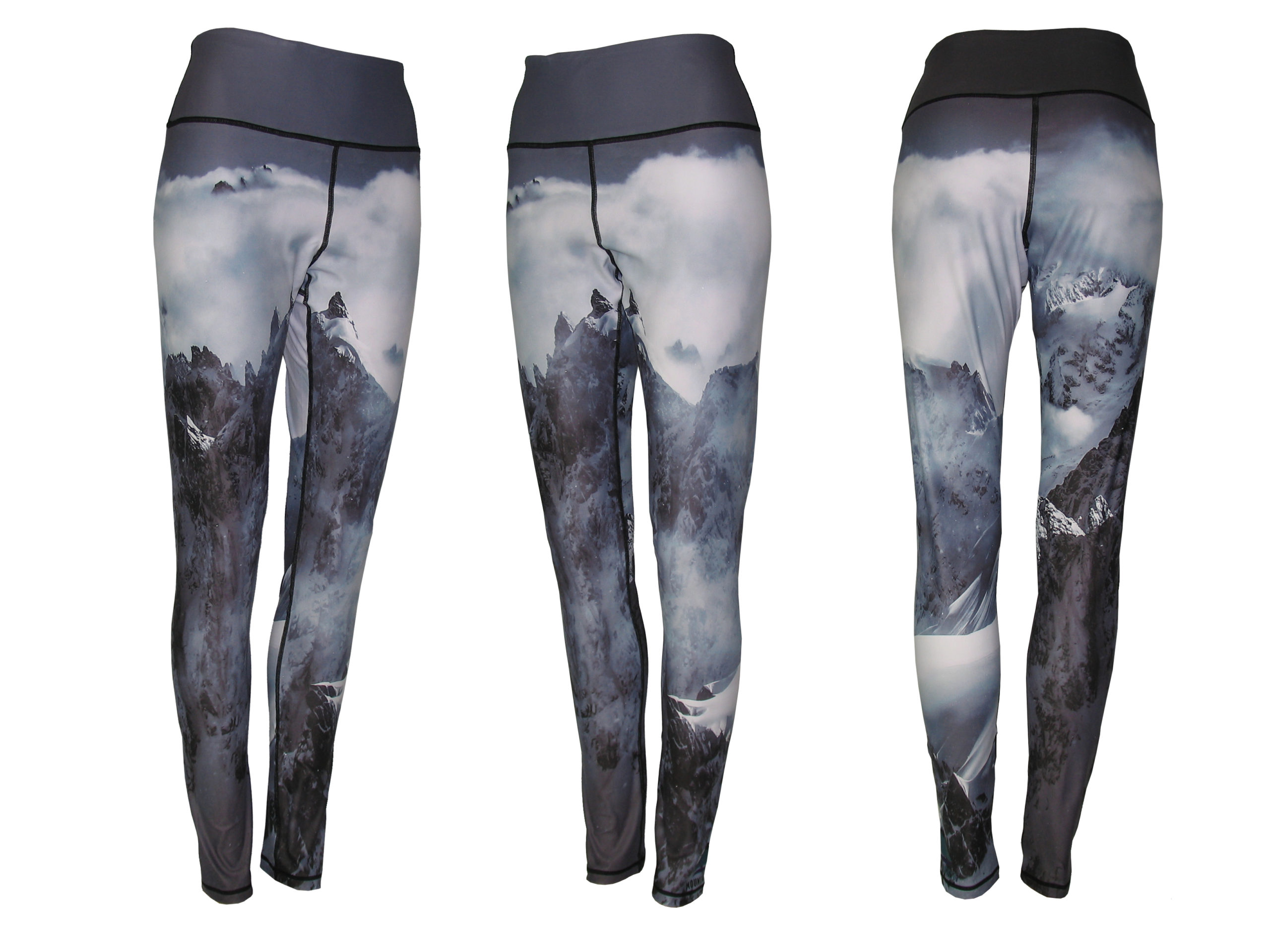 Jagged Edge Yoga Pants All Sport Leggings image taking a helicopter ride to a beautiful panoramic mountain peak skiing off a cornice of your dreams