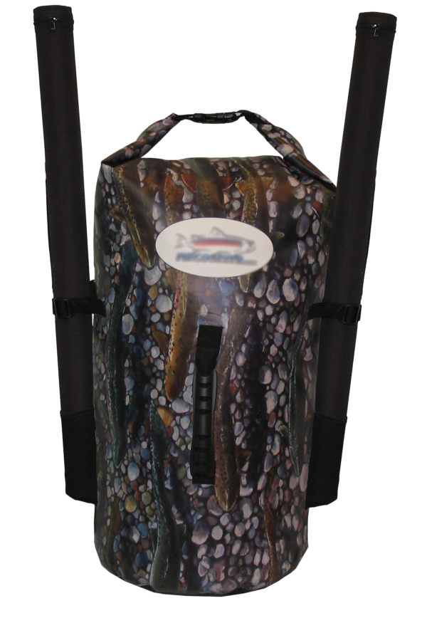 Trout Dreams Backpack Dry Bag, will leave yo dreaming of wild Trout and wild rivers, fly fishing backpacks women creating a outdoor river fashion.