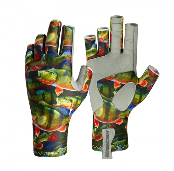 Peacock Bass Fishing Gloves bring a spf 50 sun protection to every adventure, backpacking, hiking, mountain biking, trail running or a drive across country