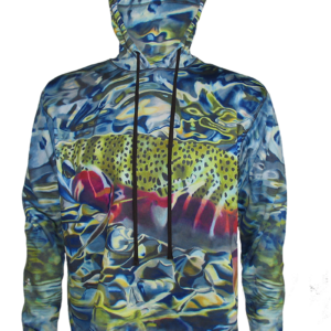 Tranquility Rainbow Trout Hoodie offers great sun protection at a SPF 50, Looks great indoor or outdoors on a river casting a line to rising trout