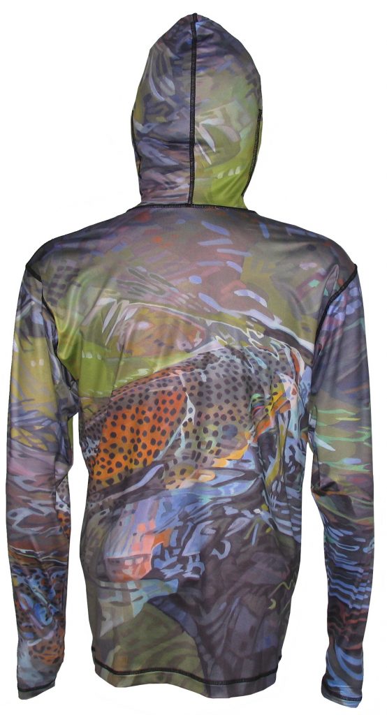 Brown Trout SunPro Hoodie Fish, Hike, Backpack in comfort with AD Maddox's Green Brown depicts a Green River brown trout . Get Yours Today Here
