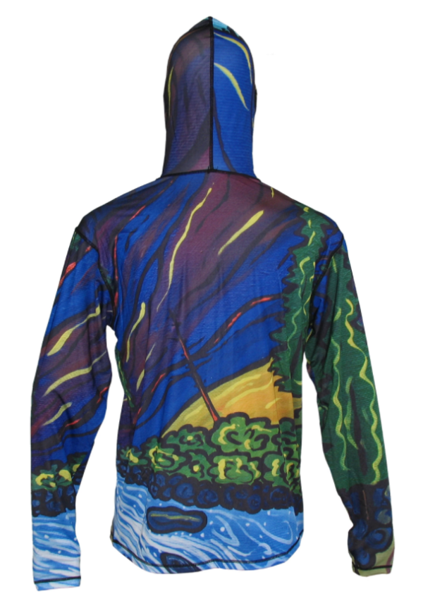 Middle Fork Graphic Hoodie offers great sun protection and looks awesome. Has a built in face mask, Great fly fishing apparel