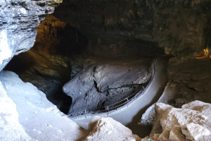 Rock Formations start to take on interesting shapes and color in Carlsbad Cavern
