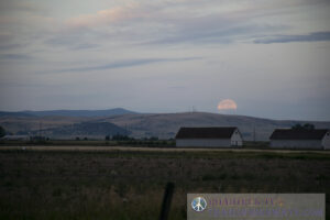 Moon on the horizon outside Bozeman Montana, with RoadTrek TV