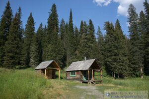 Forest service cabin in the Gallatin National Forest along the Metcalf Wilderness Area in Montana