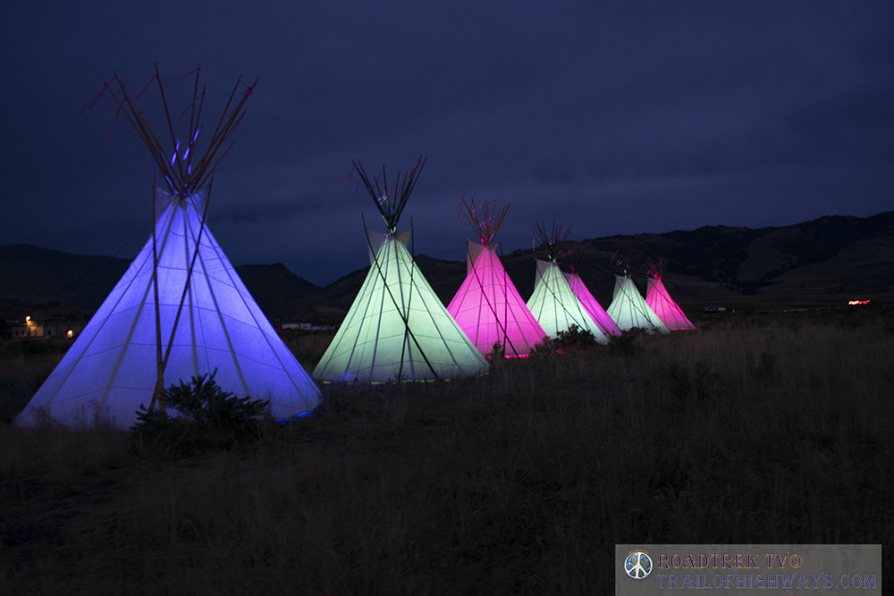 Blue Highways A Summer Drive August 2022 Gardiner Montana Teepee Lighting for Yellowstone National Parks One Hundred Fifty year anniversary
