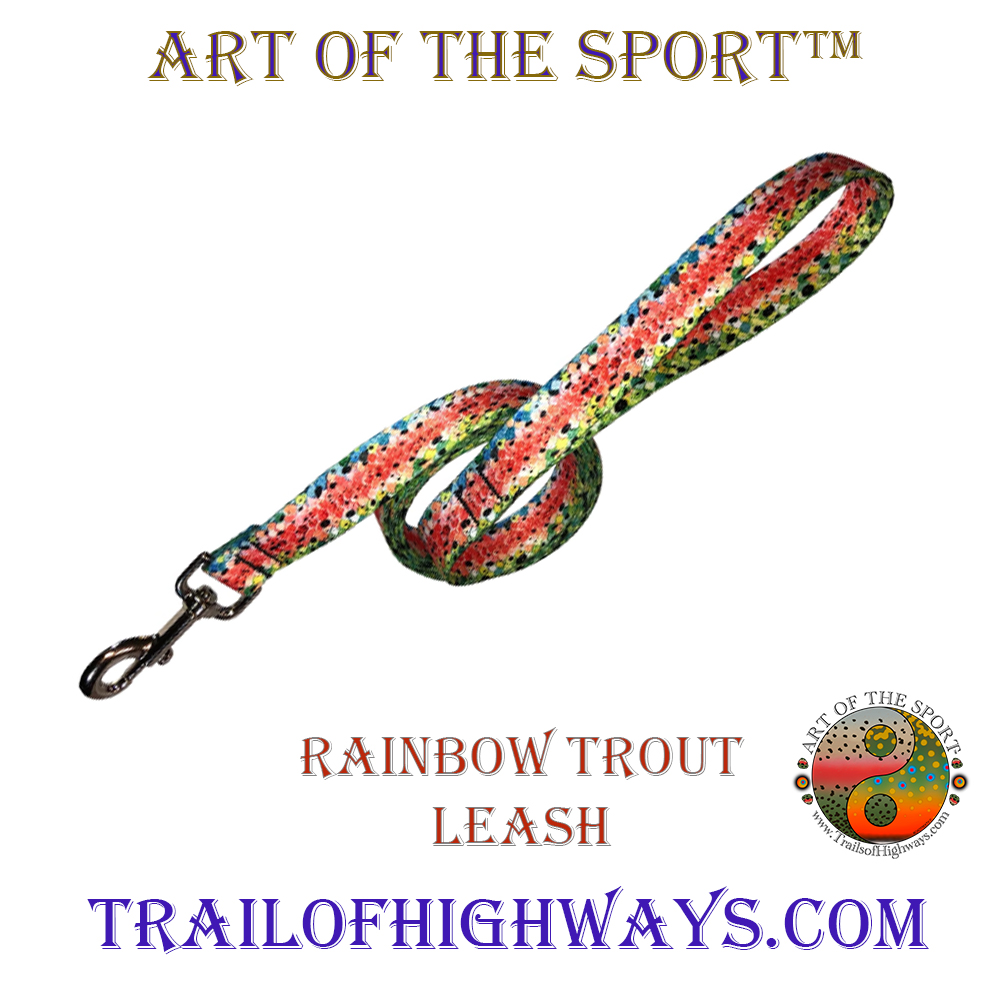 Rainbow Trout Pet Leash is six feet in length