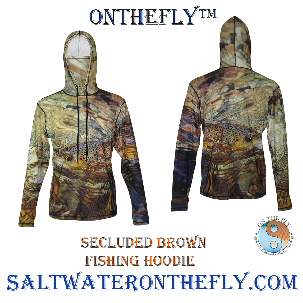 Secluded Brown Trout sun protective hoodie great for hiking Canyon of the Ancients in Colorado